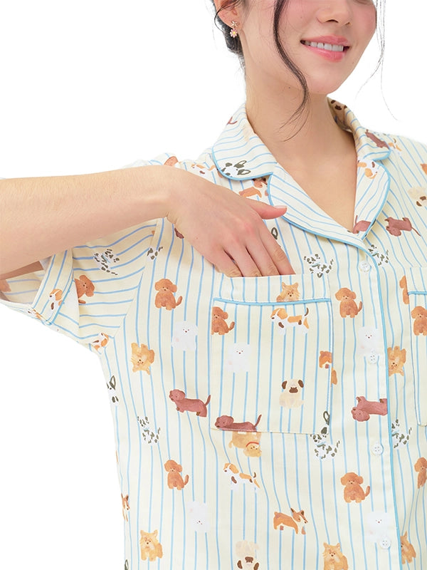 Cream Pup Pants Set